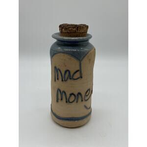 Vintage Pats Pots Key West Novelty Pottery Stoneware Mad Money Corked Bank 5.5”